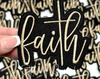 Faith Patch, Trucker Cap Patch, Iron On, DIY patch, Faith