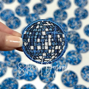 Royal Blue Disco Ball Patch, Trucker Cap Patch, Iron On, DIY patch, Disco Ball