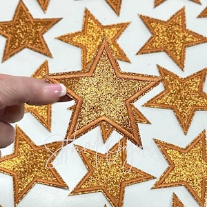 Copper Glitter Star Patch, Trucker Cap Patch, Iron On, DIY patch, Star Patch