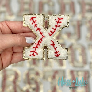 Baseball Chenille Letters 3.12", Rose Gold Glitter, Varsity Letter Iron on Patch, Diy Monogram