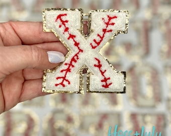 NEW Red 3.12 Chenille Letters, SILVER Glitter, Varsity Letter Iron on  Patch, Diy Monogram 