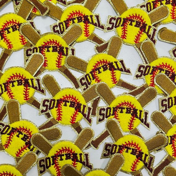 Yellow Baseball Repair Patches 12 PCS Softball Iron On Patches - Yellow ...