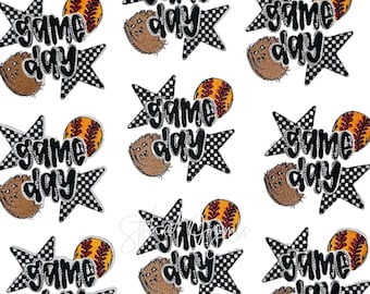 Game Day Softball Embroidered Iron On Patch