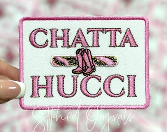 Chatta Hucci Patch, Trucker Cap Patch, Iron On, DIY patch, Cowgirl Patch, Preppy Patch