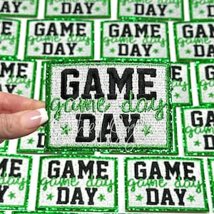 Green Game Day Patch, diy patch, iron on patch, Game Day Patch, Trucker Hat Patch