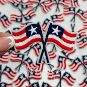Patriotic Flags Patch, Trucker Cap Patch, Iron On, DIY patch, Preppy, USA Flags