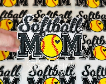 Softball MOM Embroidered Patch, Game Day Iron On
