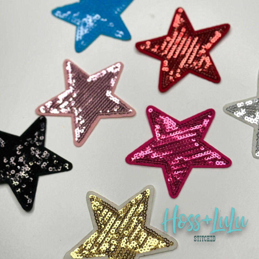 TEHAUX 7 Pcs Sequin Jacket Sequin Sewing Patch Star Rhinestone Patch  Backpack Patches Embroidered Badges Sequin Iron Patches Sewing Patches  Sequin