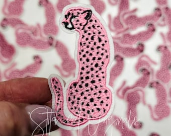 Pink Tiger Embroidered Iron On Patch, Trucker Cap