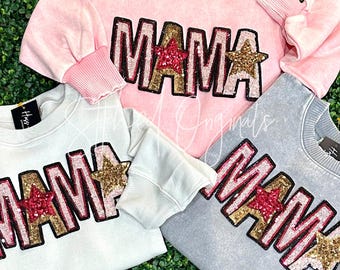 Sequin Mama Patch, Iron On, DIY Applique