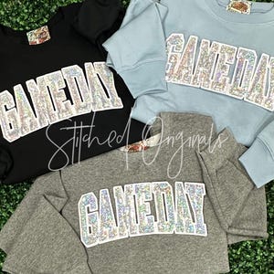 Gameday Silver Sequin Iron On Patch, White Felt Backing image 3