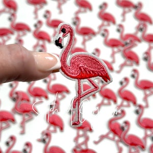 Pink Small Flamingo Iron on Patch, DIY Patch, Pink Preppy, Custom Patch, Iron On