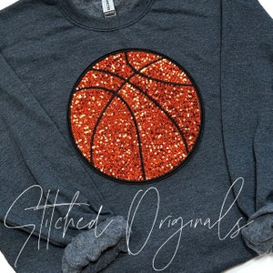 Basketball LARGE Sequin Patch, diy patch, iron on patch, Basketball
