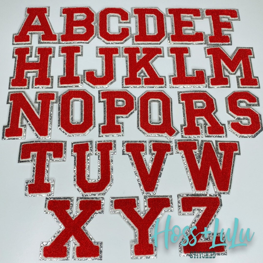 Red Chenille Iron on Letters – RaineHills