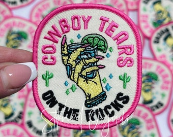 Cowboy Tears Patch, Trucker Cap Patch, Iron On, DIY patch, Cowgirl Patch, Western Patch