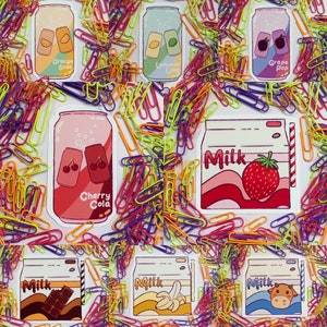 Pop 'n' Milk large die-cut stickers