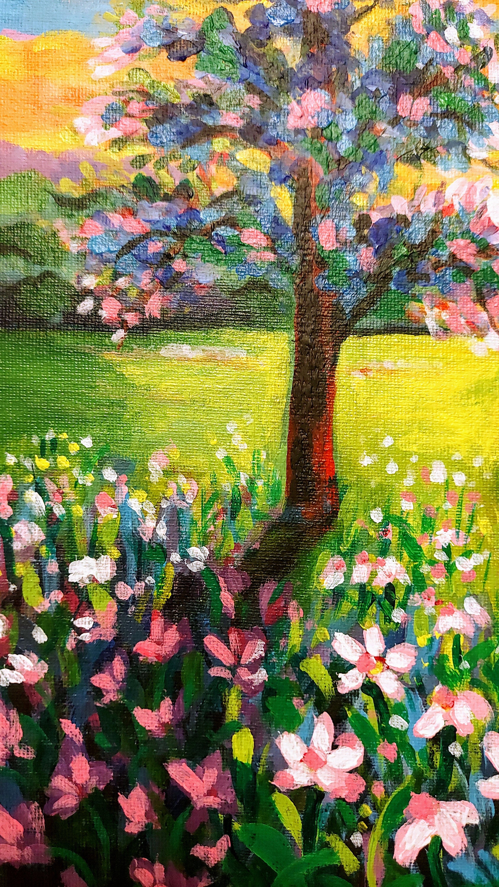 Landscape Paintingsunset Original Landscape Art on Canvas Etsy UK