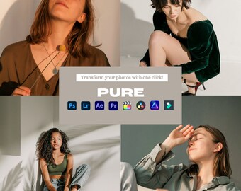 Pure Lightroom Preset and Video LUTs Collection 12+ Presets White Pure Light Effects