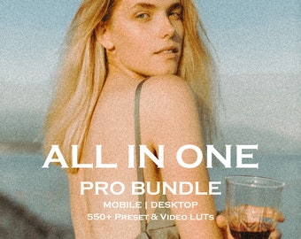 550+ ALL IN ONE Lightroom Presets and Video LUTs Bundle, Wedding Presets, Lifestyle Influencer Blogger Natural Outdoor Preset