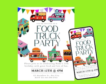 FOOD TRUCK PARTY Digital Invitation Template