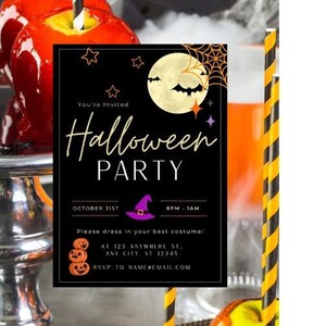 Halloween Party Invitation - Digital Download Template