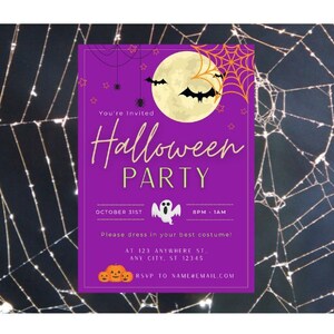 Halloween Party Invitation Digital Download Template