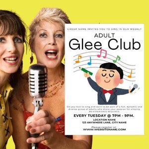 Adult Glee Club Flyer: Customizable Canva Template (Digital Download)