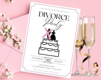 Divorce Party Invitation Digital Download Template