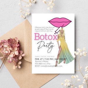 Botox Party Invitation Digital Download Template
