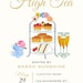 High Tea Digital Download Invitation - Edit in Canva With Free Design ...