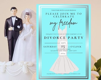 Divorce Party Digital Download Invitation, Edit in Canva, Breakup Party,