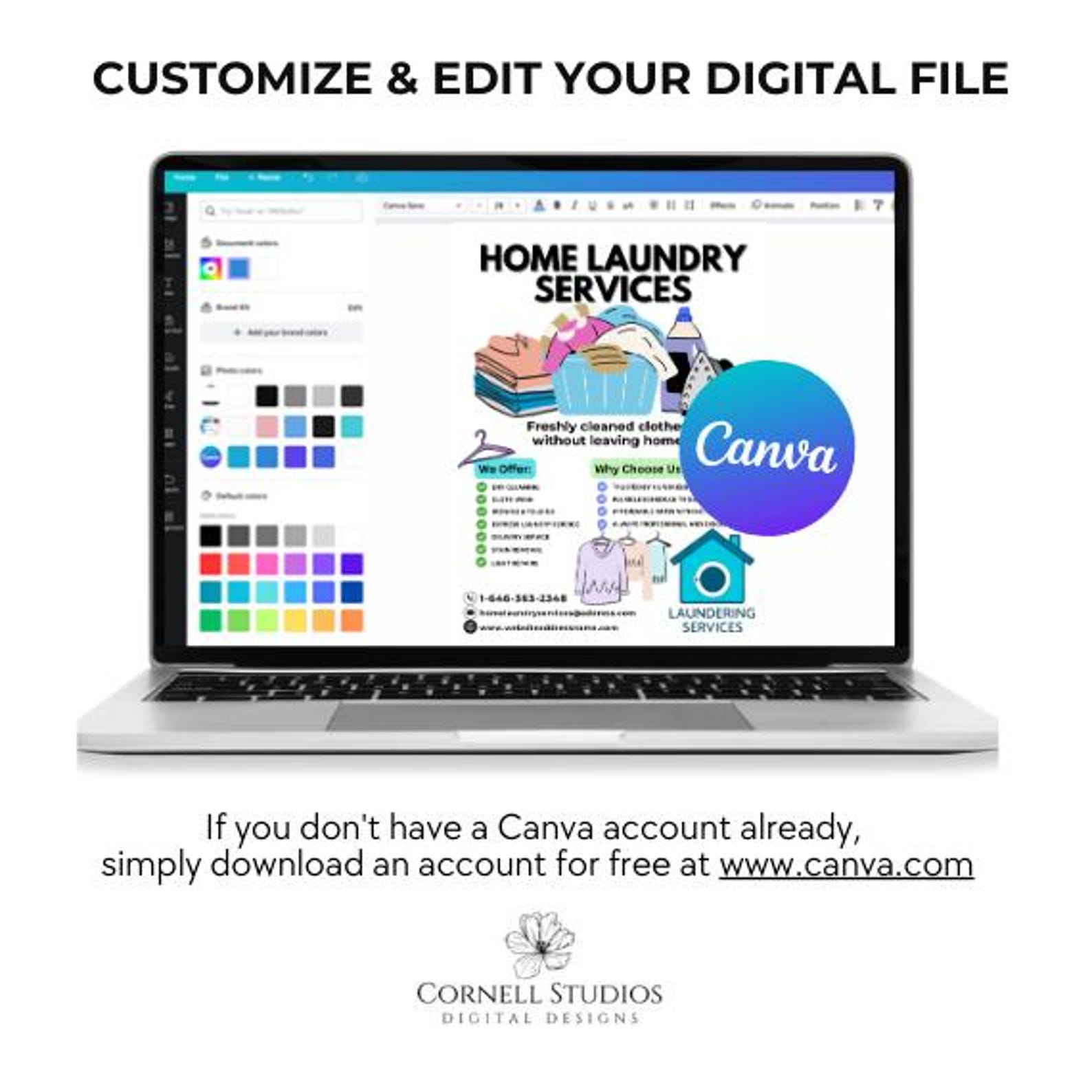 Home Laundry Service Flyer: Editable Canva Template (digital Download ...