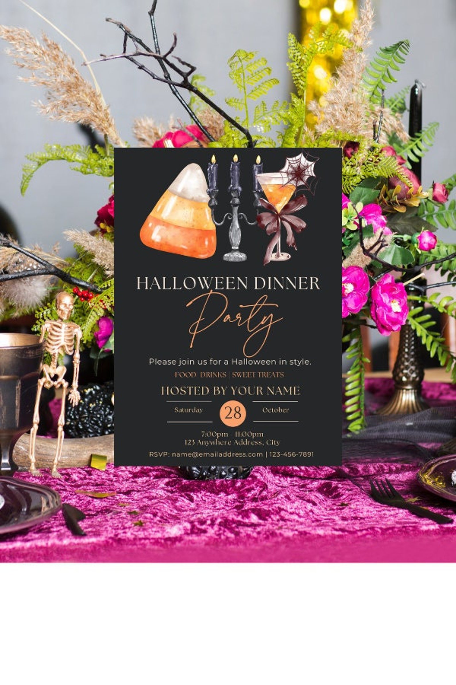 Halloween Dinner Party Invitation Etsy Canada