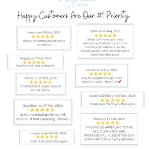 Our goal is to create beautiful designs that you enjoy and are easy to edit and use.  Here are a few of our 5 star reviews