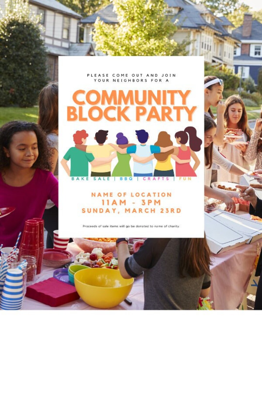 Community Block Party Flyer: Editable Street Party Template (digital ...