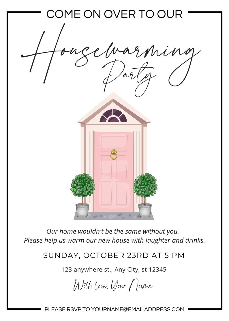 Housewarming Party Invitation Digital Template Etsy