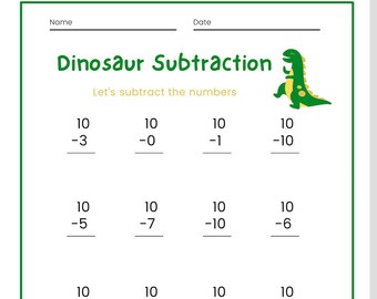 dinosaur math etsy