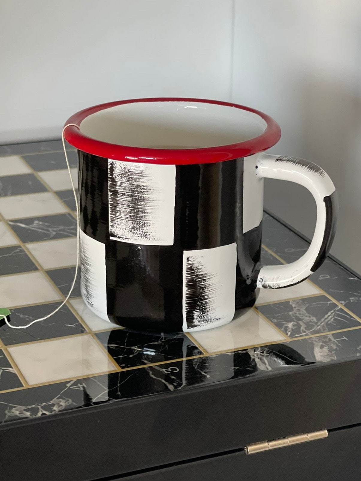 Enamel Checkers Hand Painting Dishwashers Washable Coffee and Tea Cup , Mug Etsy