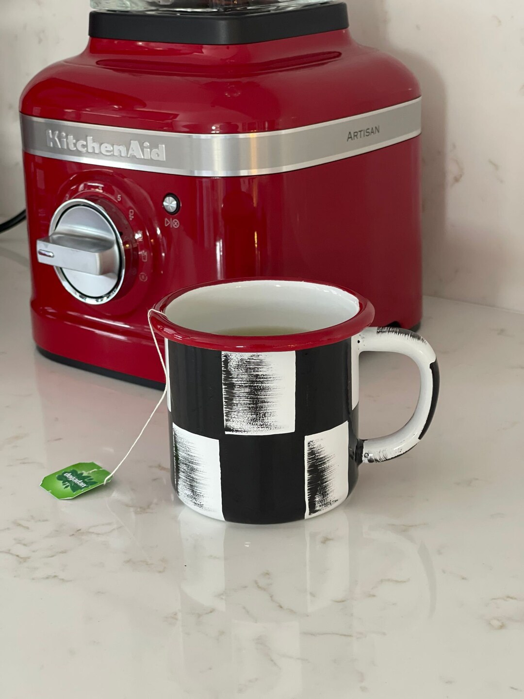 Enamel Checkers Hand Painting Dishwashers Washable Coffee and Tea Cup , Mug Etsy