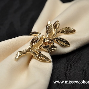 wedding table decoration, napkin ring, parties, table setting, 6Pcs Fall Leaves Napkin Rings Gold Silver Napkin Buckle Metal Napkin Holder