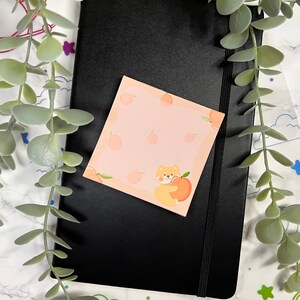 Peach Memo Pad, 50 sheets Notepad, Tear Away Memo Pad, Stationery, Cute Stationery, Journaling, Kawaii Memo Pad