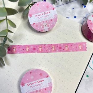 Sakura Shiba Washi Tape - Scrapbooking, Journaling Supplies, Washi Tape, Cute Kawaii, Bullet Journal