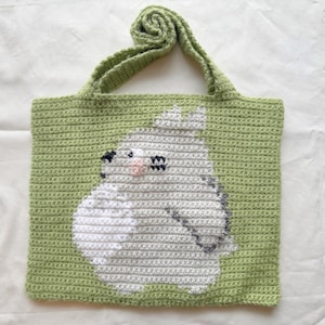 Patroon gehaakte Totoro-tas: pixelart ghibli-draagtas (pdf-patroon)