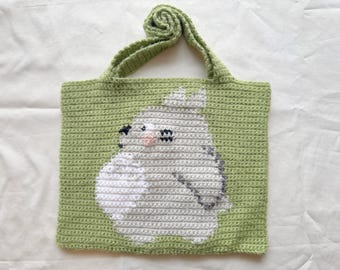 Totoro Crochet Bag Pattern: Pixel Art Ghibli Tote (PDF Pattern)