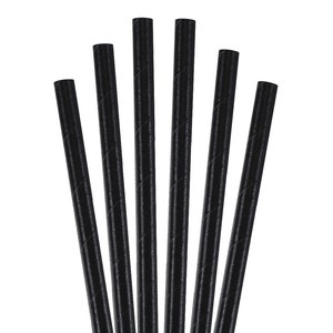 7.75&quot; Black Giant Paper Straws 1 case 2800 ct