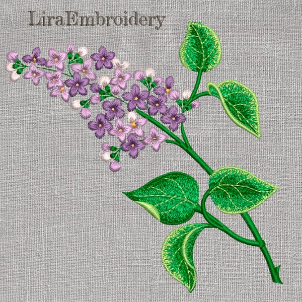 Lilac embroidery design. Botanical Herb Machine Embroidery Design File. Instant download