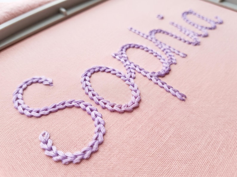 Pes Texture Tools Handmade Chain Stitch Embroidery Font “sophia”, 5 Sizes, BX Format ...
