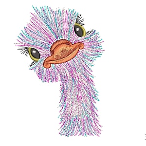 Machine Embroidery Designs Ostrich. 3 Sizes