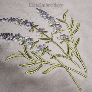 Lavender Herb - Garden- Meadow -Flower- Botanical Herb - Lavender Bunch- Machine Embroidery Design  Two sizes 5x6&quot;, 6x8&quot;.