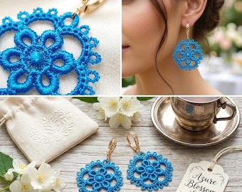 FSL Tatting Earrings. Machine Embroidery Design. 4x4 Hoop. Instant Download. Multi-Format.